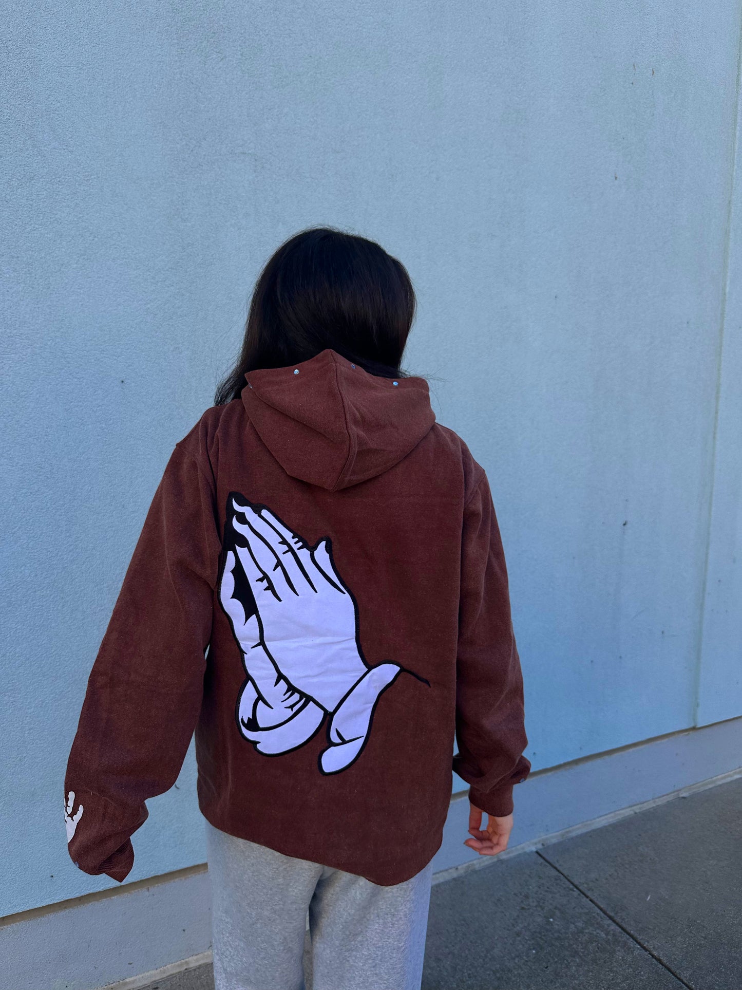 PRAY Brown Hoodie