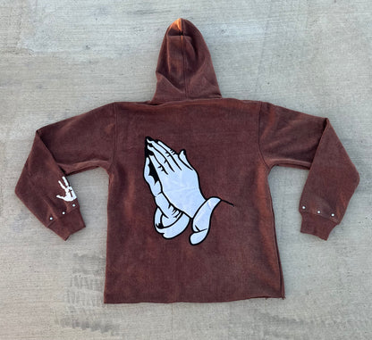 PRAY Brown Hoodie