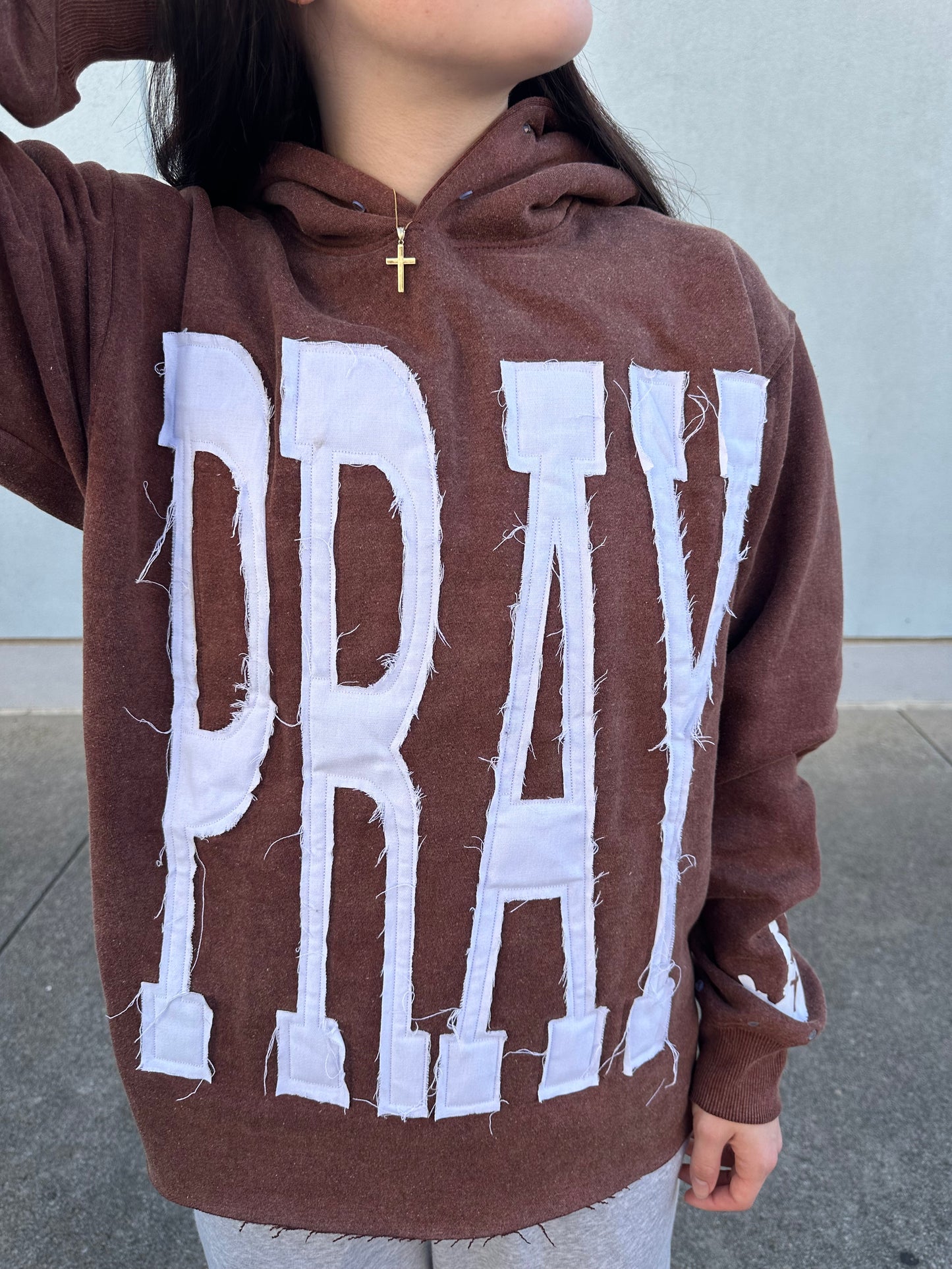 PRAY Brown Hoodie